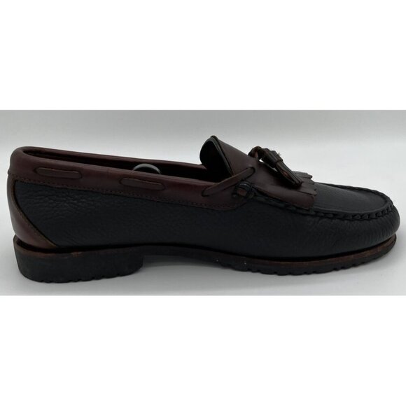 Allen Edmonds Nashua Loafers Size 10.5D Kiltie Tassel Black Brown Leather Shoes - Picture 6 of 12